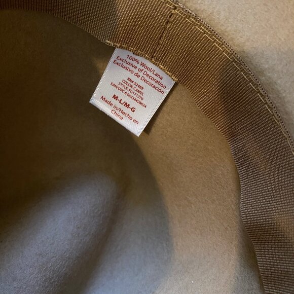 Brown Wool Wide Brim Hat‎ Women’s Size ML with Ribbon Band - Picture 2 of 8